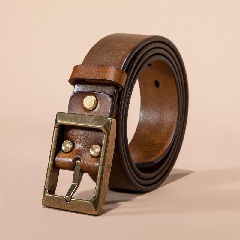 Retro Matte Pure Cowhide Retro Single-layer Belt