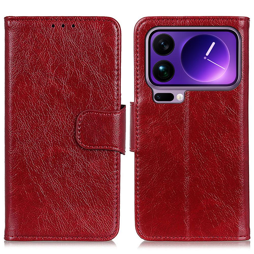 

For Xiaomi 17 Pro Max Case Nappa Texture Split Leather Wallet Phone Cover