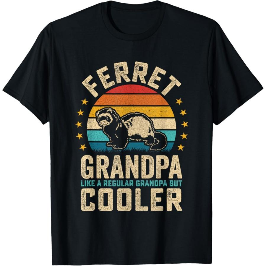 Mens Ferret Grandpa like a Regular Grandpa but Cooler T-Shirt XXXXXL чёрный