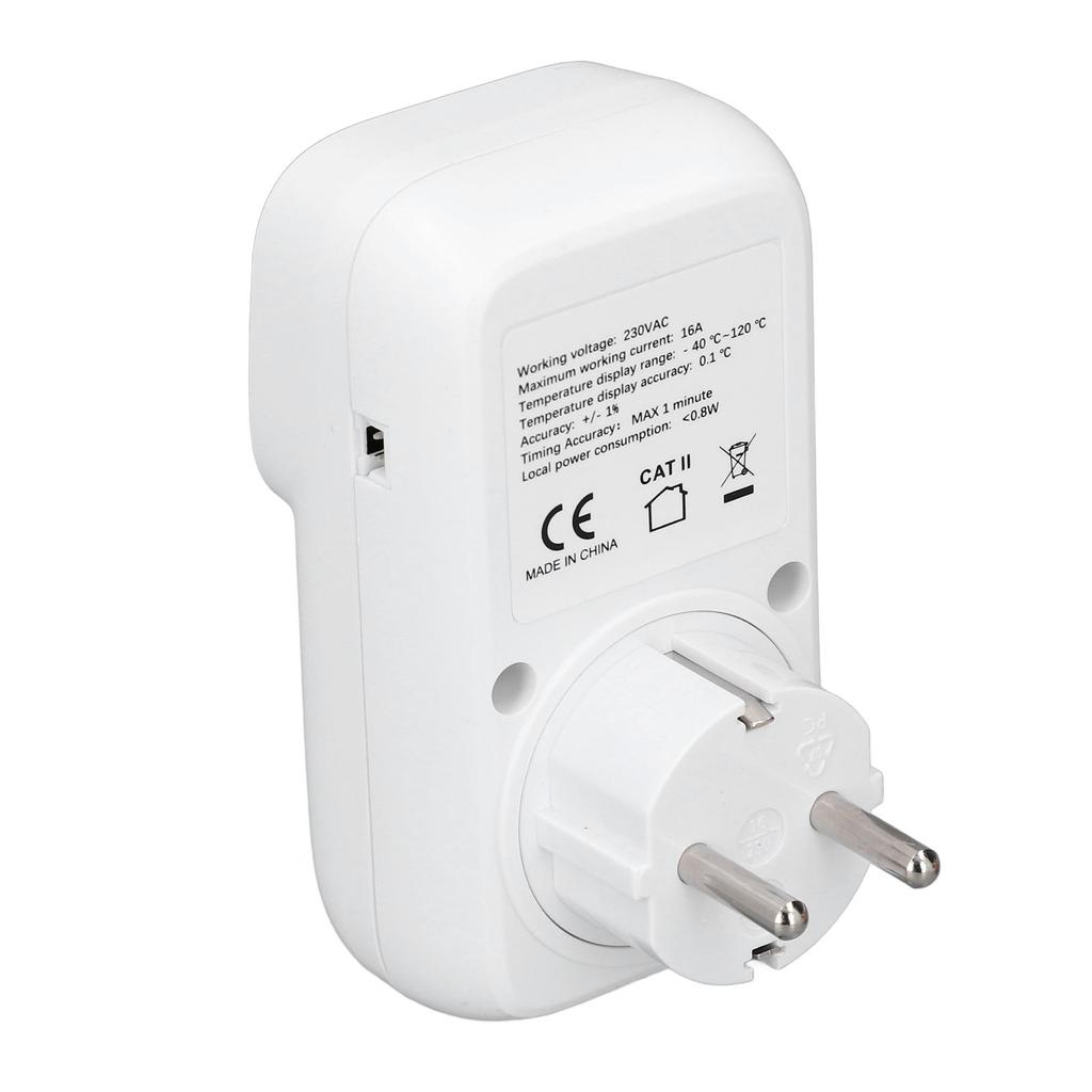 Digital Thermostat Outlet Backlit Display Plug in Temperature Controller Heating Cooling Control