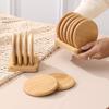 Bamboo Coaster Set Simple Creative Cup Holder Round Water Cup Insulation Pad Bamboo Tea Cup Holder Display Rack