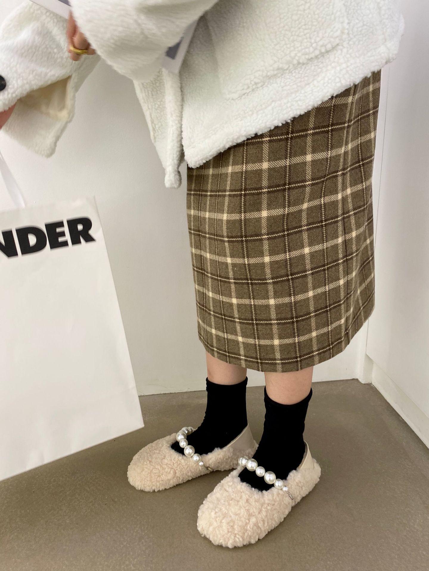 Модные роскошные мокасины из вьющейся шерсти и меха женские флисовые туфли Мэри Джейн — фото 9