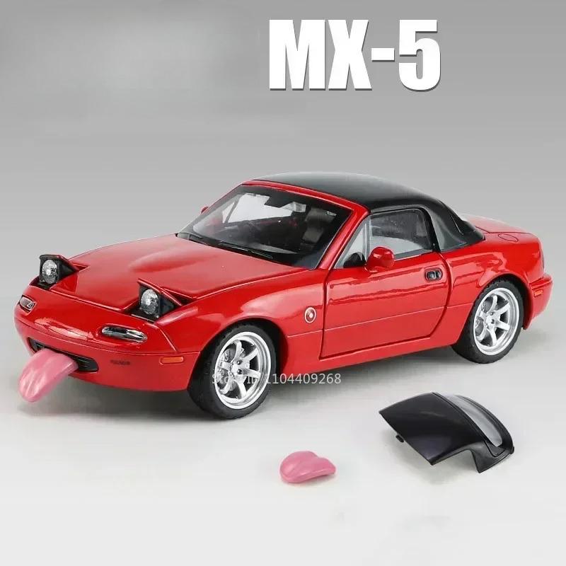 

1:32 RX-7 MX-5 Toy Car Model Alloy Body Sound Light Pull Back Shock Absorption Simulation Models Decorations Gifts for Child