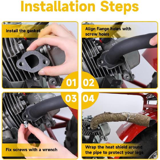 HIAORS 212Cc Exhaust Pipe Jet Kit Compatible With Predator 224Cc 196Cc Mini Bike Coleman CT200U BT200X CT200U-EX Baja Warrior MB200 Axis M200 GX200