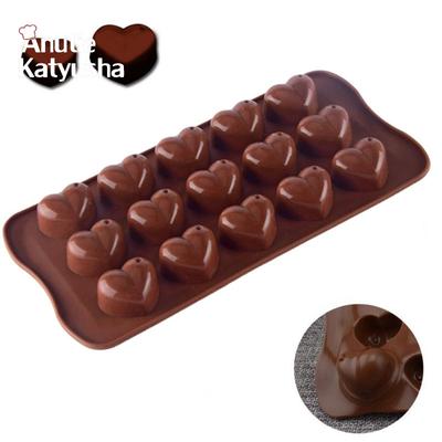 Love Heart Silicone Mold 15 Chocolate Molds Fondant Patisserie Candy Bar Mould Cake Mode Decoration Kitchen Baking Accessories