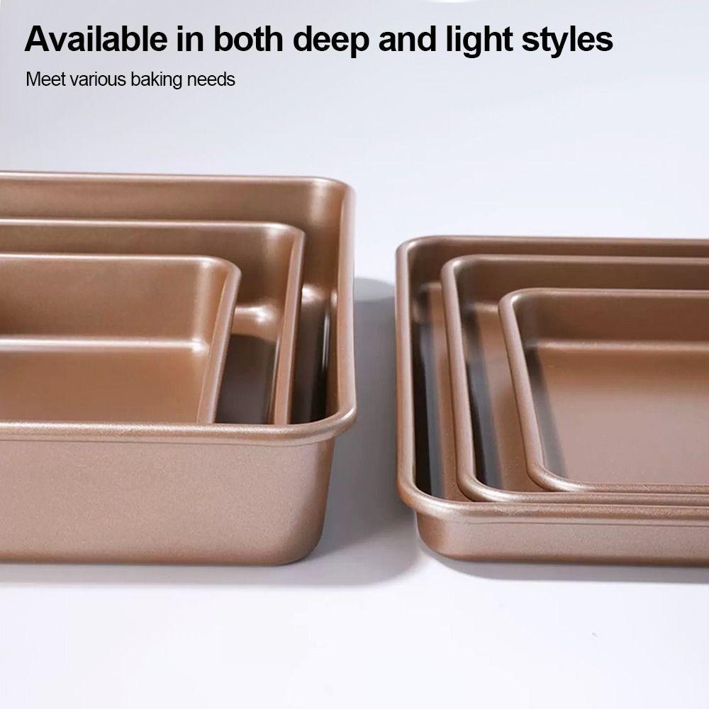 Rectangle Cake Baking Tray 9/11/13inch Bread Tray Gold Bake Mold