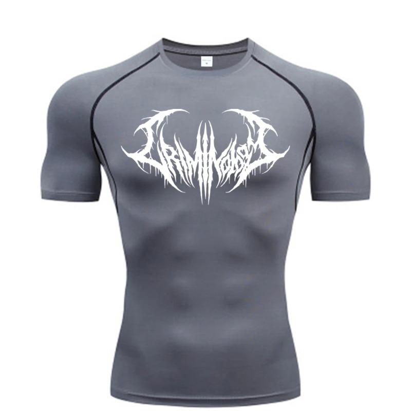 Fitness T-shirt Men's Gym Compression Sportswear High Elasticity Quick Dry Breathable Exercise Breathable Sweat Absorbing Tight Fit