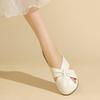 Flat Bottom Silver Bag Head Half Slippers Women's 2025 New Summer Soft Leather Soft Sole Temperament One Foot Cool Slippers Women's Shoes