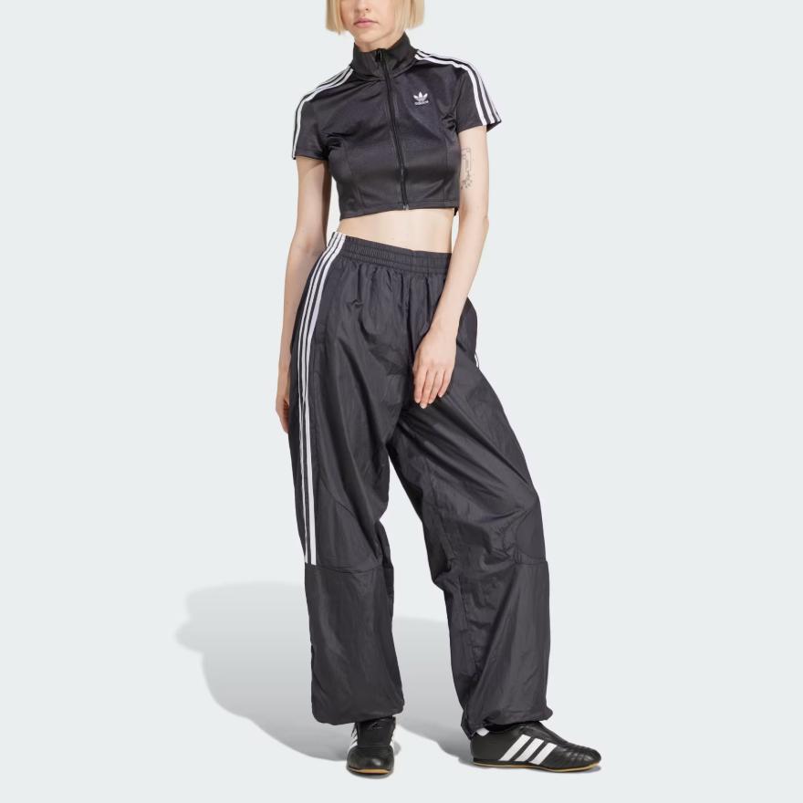 adidas טופ שרוול קצר טרנינג אדיקולור לנשים שרוול ארוך שחור בגדי רחוב לנשים JD0277