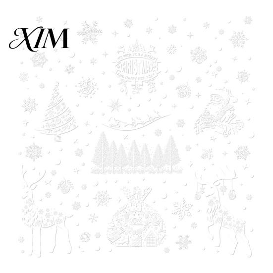 Elk Sleigh Glass Stickers 6Pcs Christmas Window Clings, Retro White Line Static Sticker for Holiday Electrostatic Film Decoration, Reusable PVC Santa