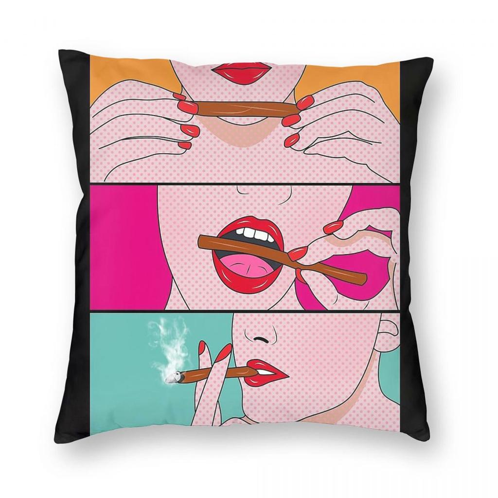 Weed Lady Comics Pop Art Square Pillowcase Polyester Linen Velvet Pattern Zip Decor Throw Pillow Case Bed Cushion Cover