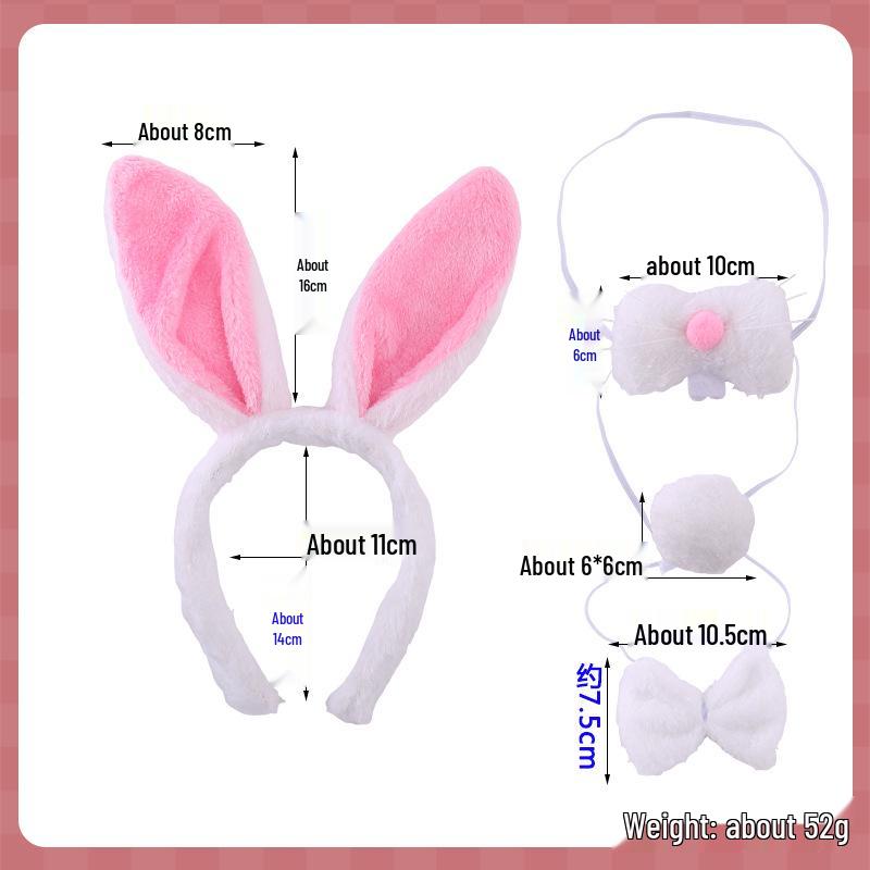 Children's Cute Plush Rabbit Ear Headband for Face Washing and Photos