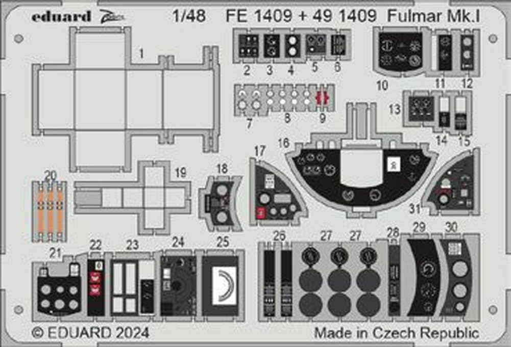 Eduard 1/48 Zoom Fairey Fulmar MK.1 Etching Parts (for Trumpeter) Plastic Model Kit Parts EDUFE1409