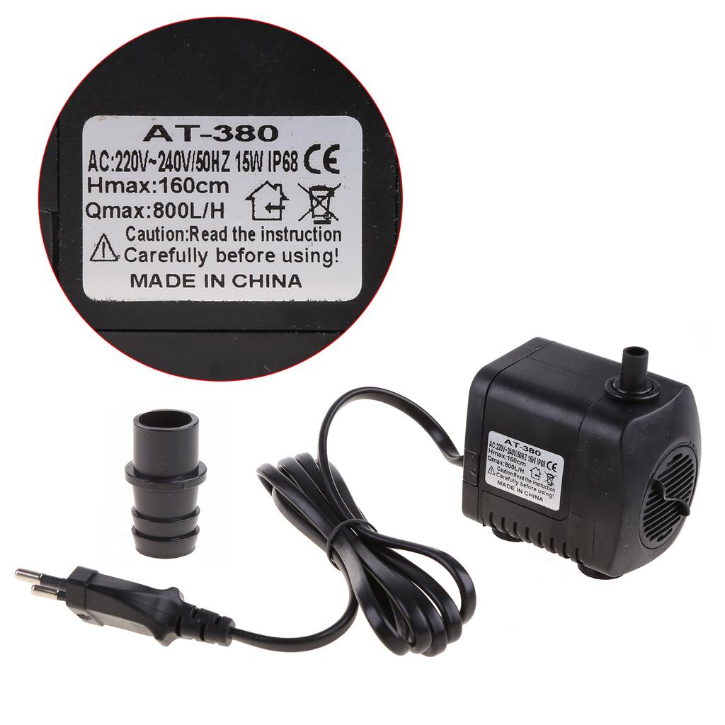 Mini Aquarium Pump Ultra Quiet Submersible Pump for Aquarium Fish Tank Fountain Hydroponics 220V 15W EU Plug 800L/H