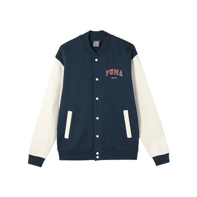 Puma Varsity Track Vintage Casual Letter Single-Breasted Long Sleeve Baseball Jacket Men Jackets Midnight-Blue 679341-16