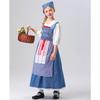 S-XL halloween children French manor maid cosplay costume medieval pastoral maid long dress parent-child outfit