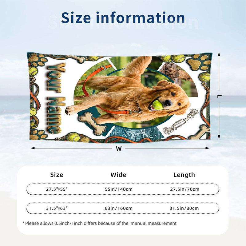 Adventure Journey Theme Beach Towel Personalized Custom Name & Text Soft Quick Dry Beach Towel for Swimming Travel