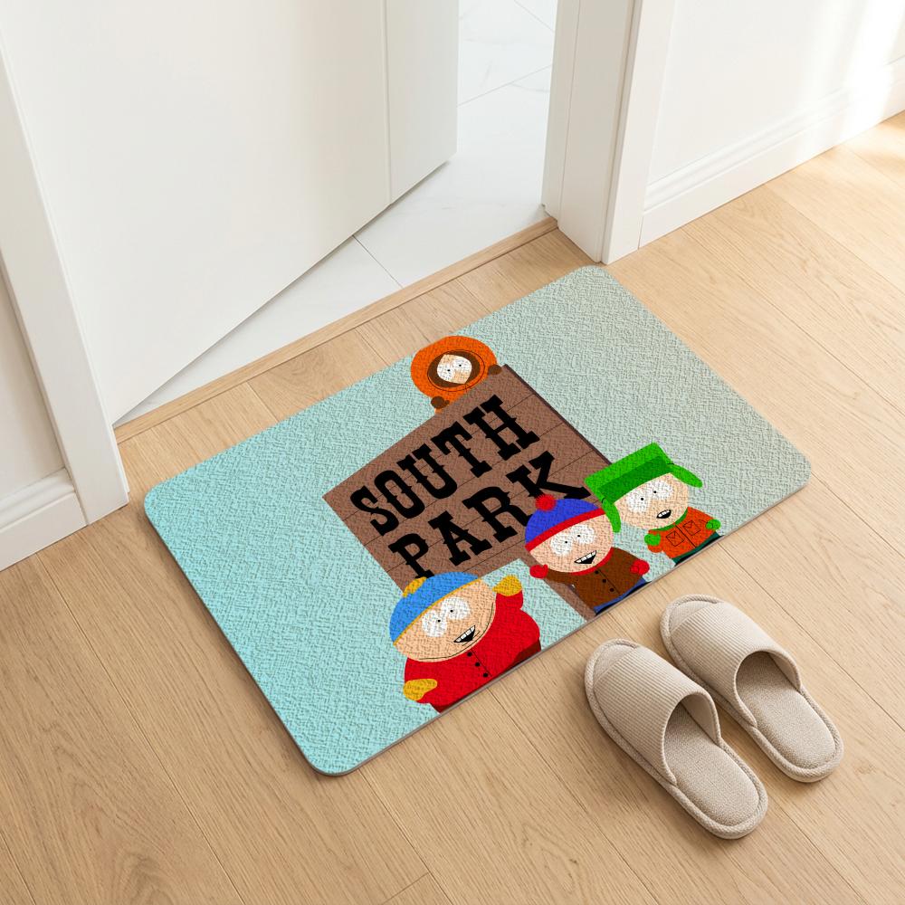 Floor Mat Diatomite Bath Mat, Quick Dry, Absorbent, Multi-Scene Mat Anime S-South P-Park 40cm x 60cm