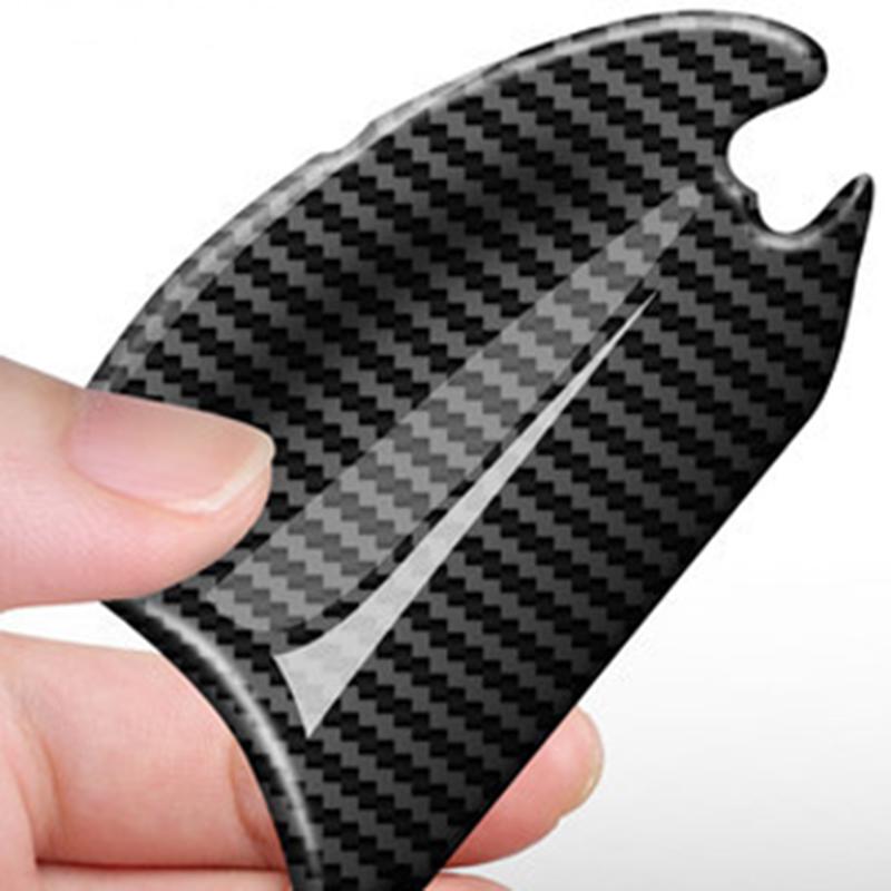 2-14Pcs Carbon Fiber Car Door Handle Bowl Scratch Protective Stickers Car Door Handle Rearview Mirror Protector Auto Accessories