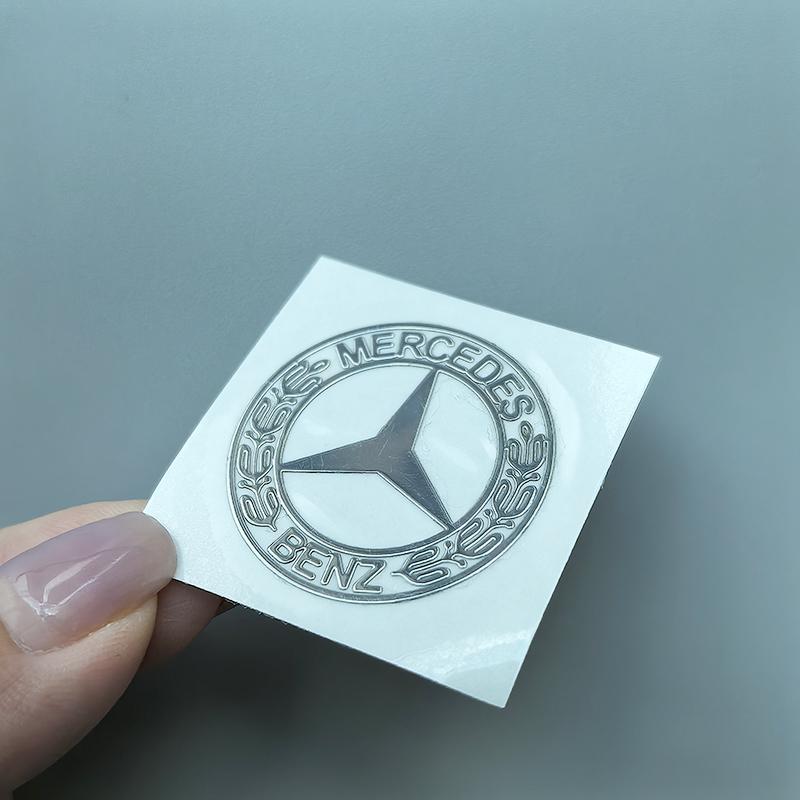 3cm 5cm Round Wheat Star Badge Thin Nickle Logo Car Sticker for Mercedes Benz Window Windshield Ipad Phone Accessory Logo