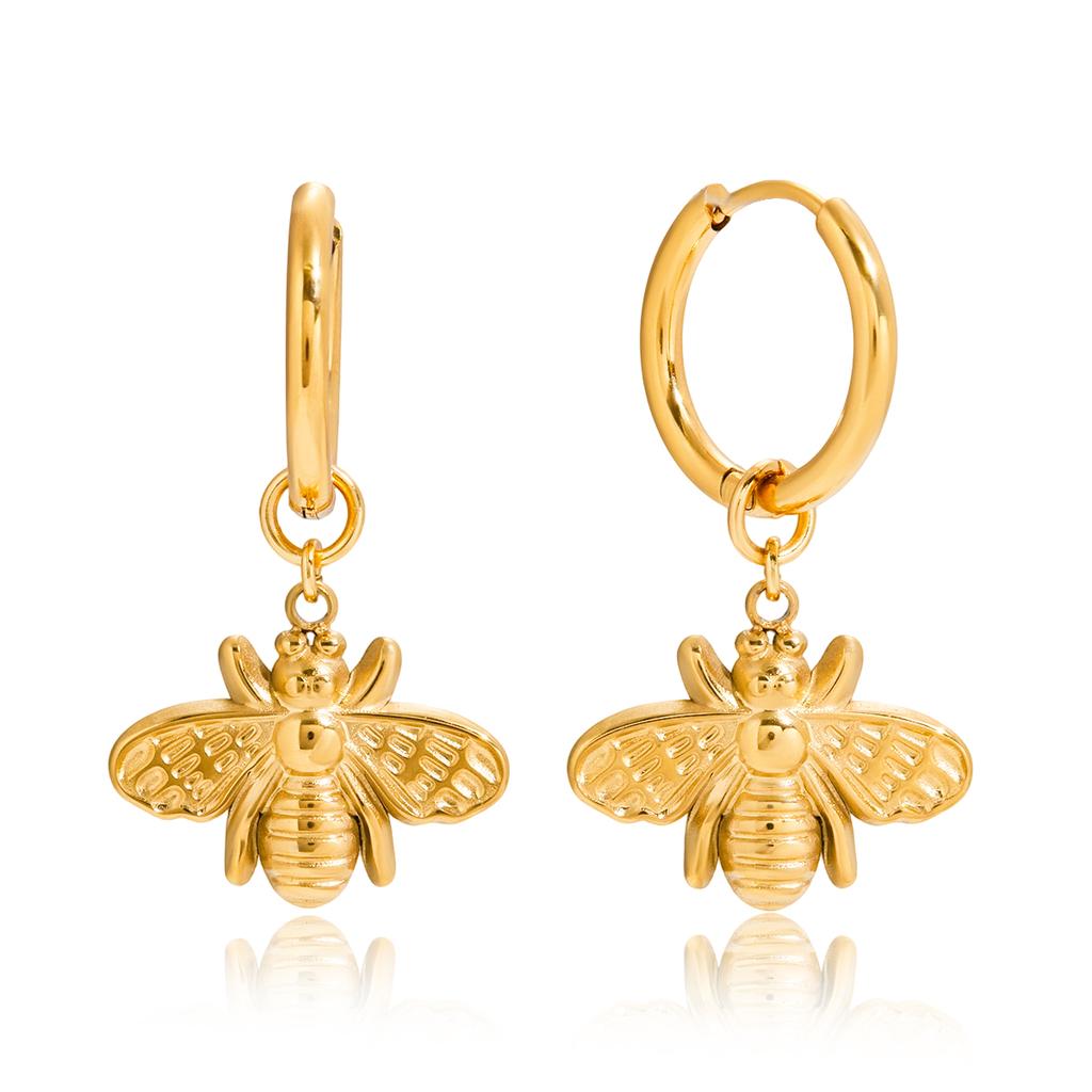 Yori Edelstahl Bienenanhänger Ohrstecker Hell Anti-Allergie Wasserdicht Charme Textur Hohe Qualität Schmuck