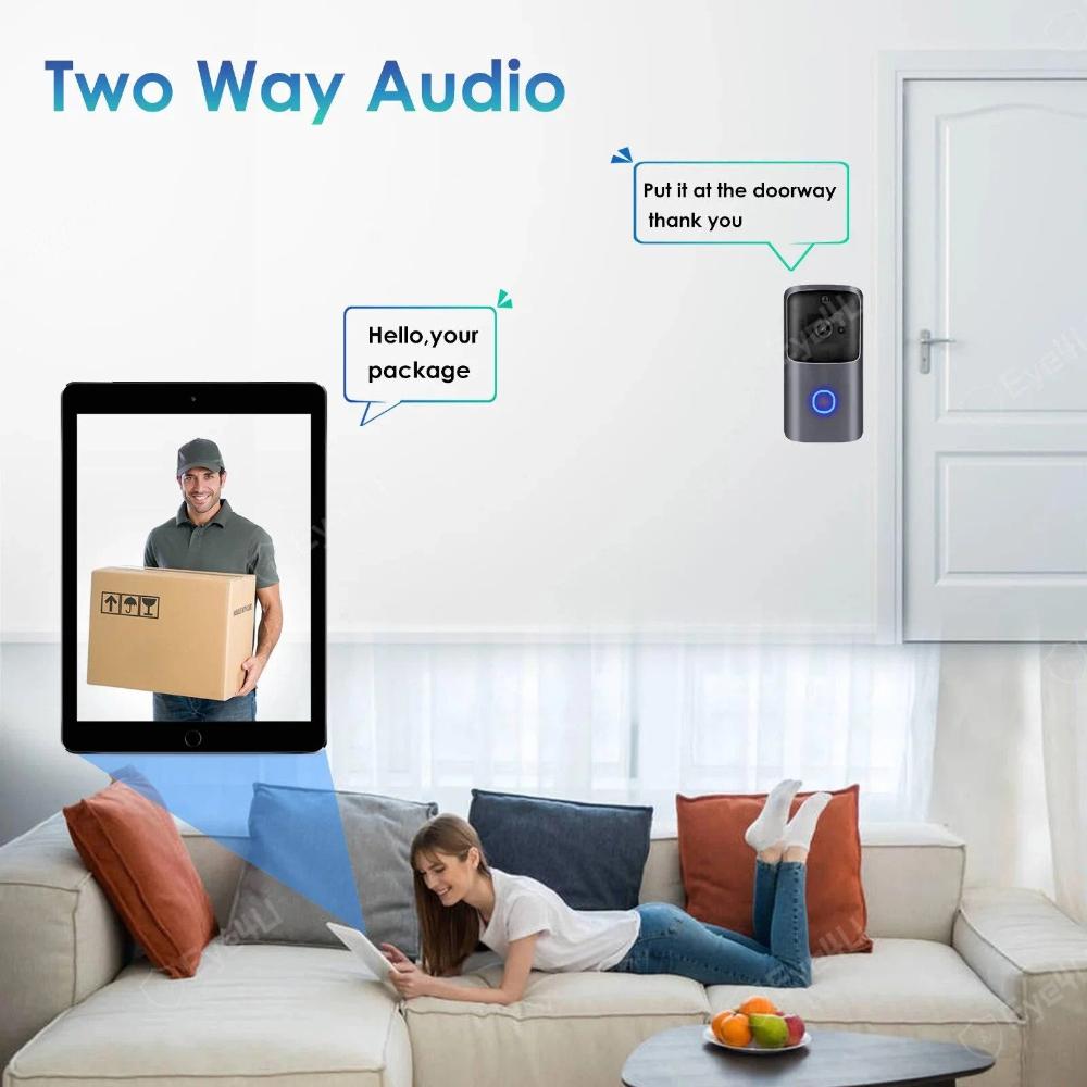 Smart Video Doorbell - HD Wireless WiFi Security Camera, Video Intercom System with Infrared Night Vision