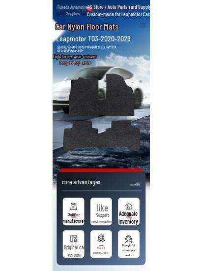 Velour Car Floor Mats for Leapmotor T03-2023: Durable, Wear-Resistant, Easy to Clean