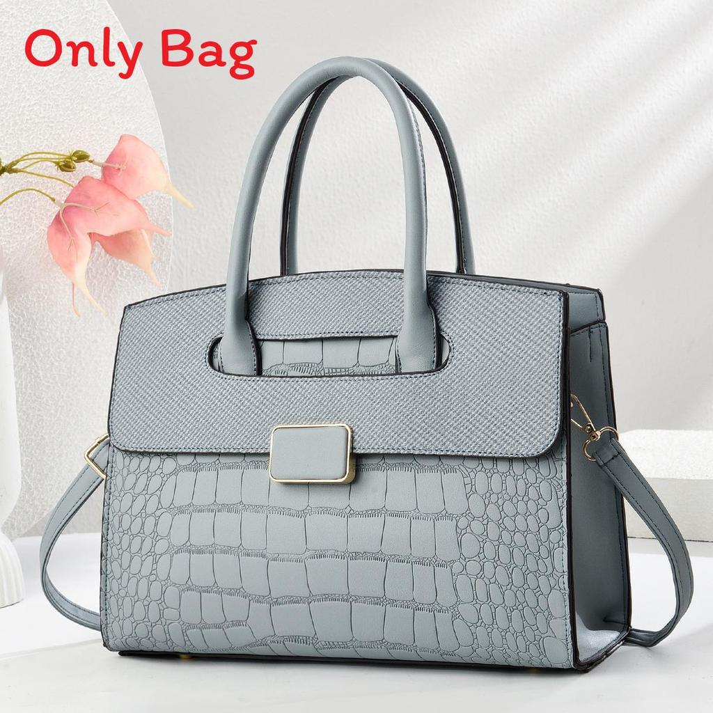 Pu Stone Pattern Tote Bag With Zipper Closure For Daily Use