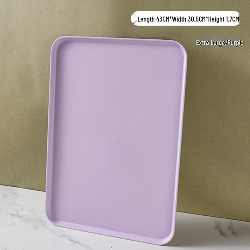 Rectangular Plastic Tea and Snack Tray for Home, Hotel, or Restaurant Use