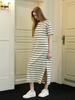 Muse By Rose Bianca Striped Maxi Dress (White)