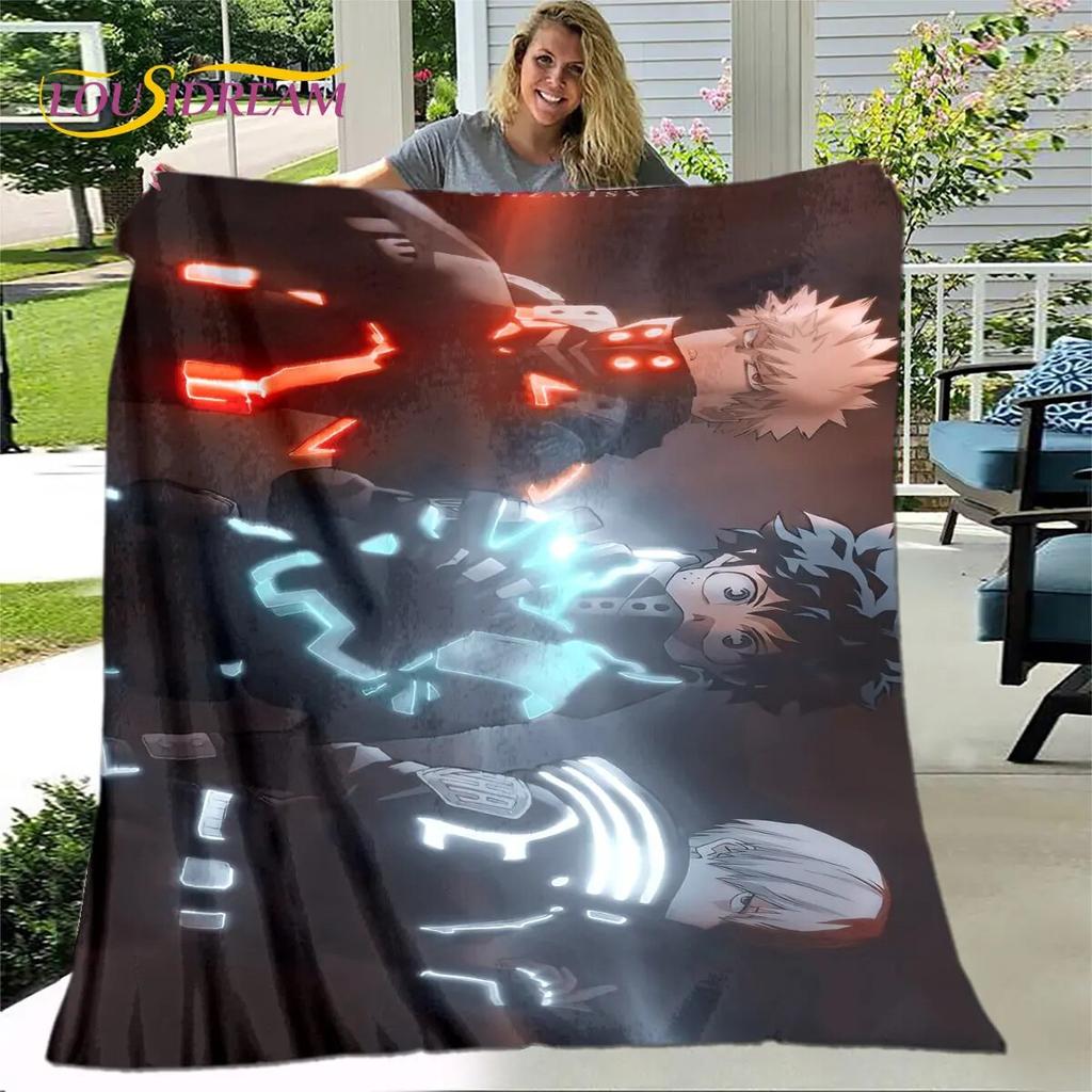 My Hero Academia Anime Cartoon Weiche Plüschdecke, Flanelldecke, Überwurfdecke für Wohnzimmer, Schlafzimmer, Bett, Sofa, Picknick-Abdeckung