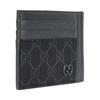 Gucci GG Supreme Canvas Leather Card Holder Black Grey Daily Travel 856561-FACQC-1048