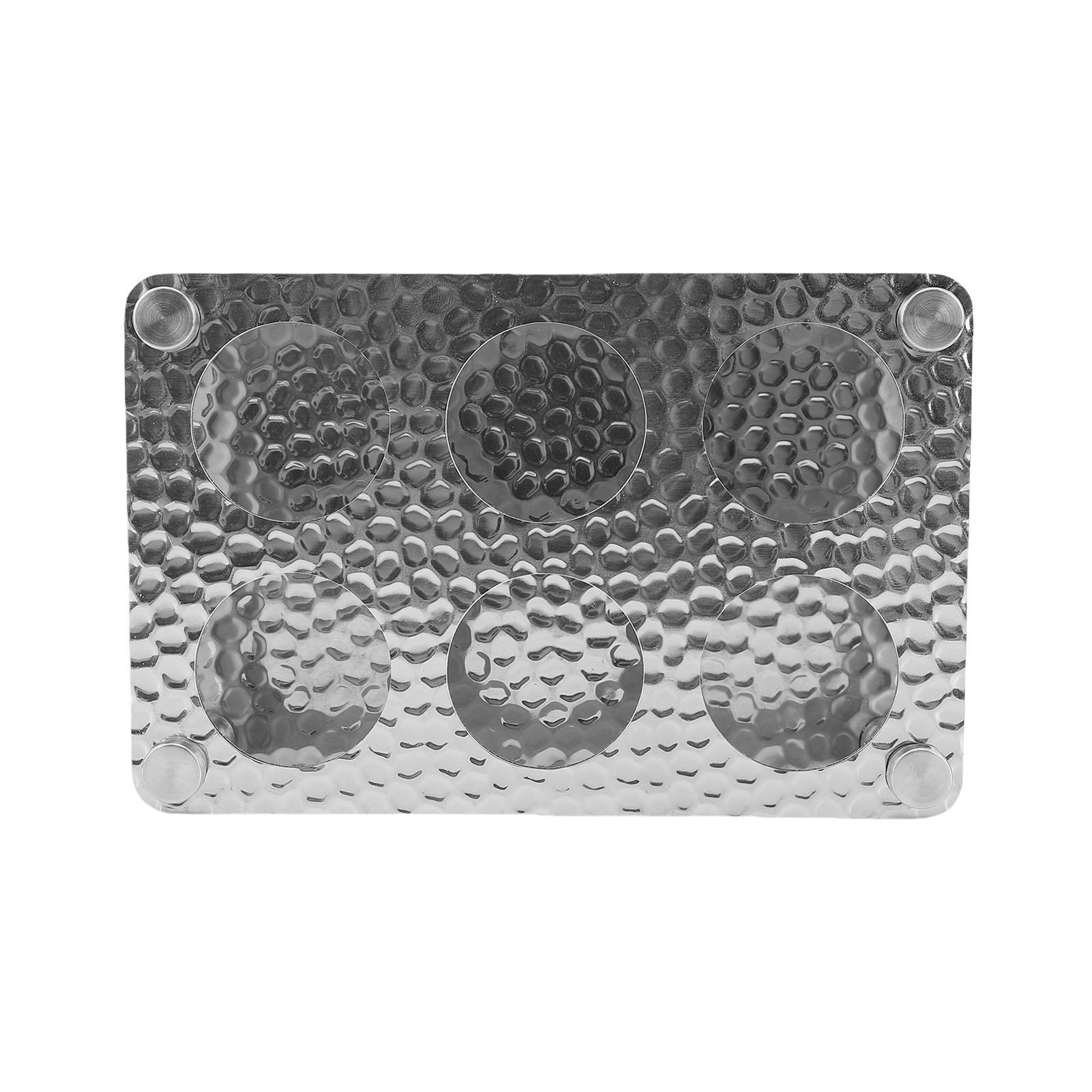 Plateau Support pour 6 Verres en Verre Acier Inoxydable Plateau de Service pour Verres à Vin pour Cuisine Fête Bar