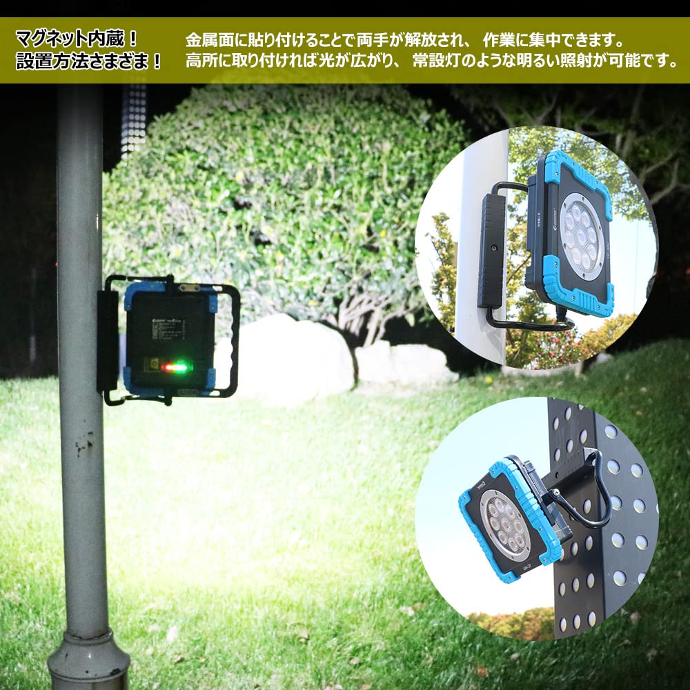 GOODGOODS LED Floodlight, Rechargeable Work Light, 45W, IP65 Waterproof, Smartphone Charging, Daylight White, Ultra Bright, Portable, Outdoor Lighting