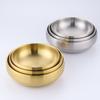 Stainless Steel Double Layer Noodle Bowl Gold Silver Salad Soup Heat Insulation Stainless Steel Noodle Bowl Large Gold Bowl