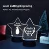 5PCS/Pack Acrylic Light Sheets Creative Star Snowflake Design DIY LED Night Lights Supplies for Christmas Decorations