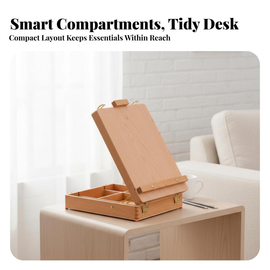 Tabletop Painting Box with Storage Foldable Sketchbox Easel Compact for Students
