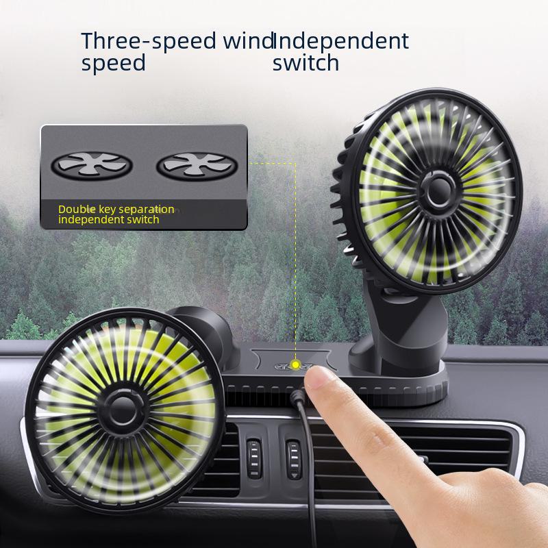 12V Car Electric Fan: Compact Cooling for Vehicles, 24V Large Truck Air Conditioning, Powerful Desktop Fan