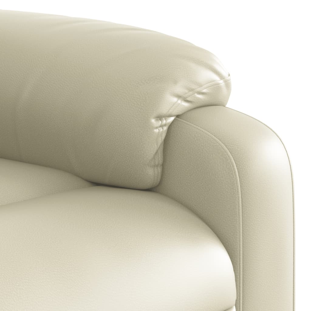 Recliner Chair with Lift Assistance Electric Cream Artificial Leather