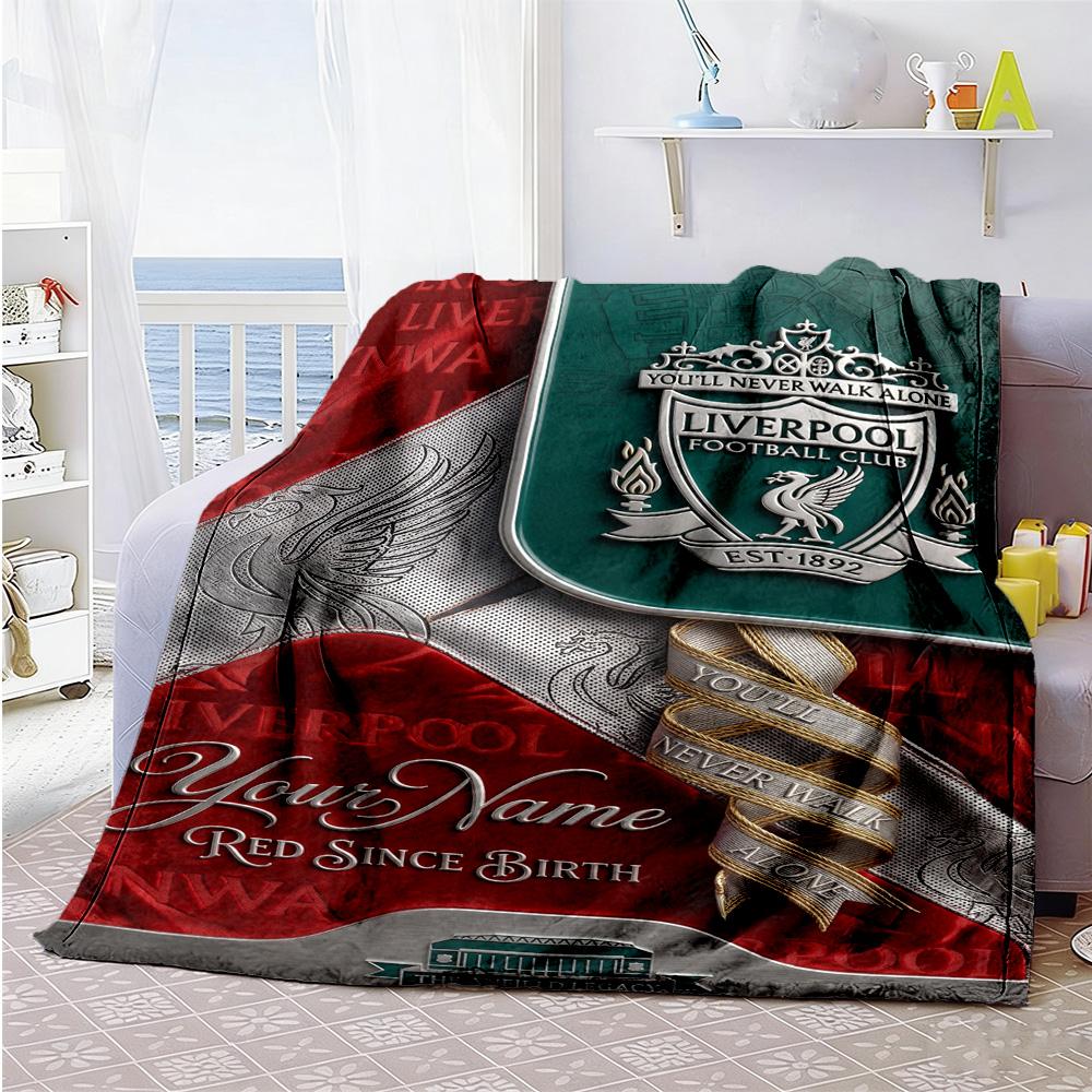 Liverpool Team Customize Your Name Blanket Gift Customizable Blanket Warmthful Decor Suitable For Office Chair Bedding Living Room Office