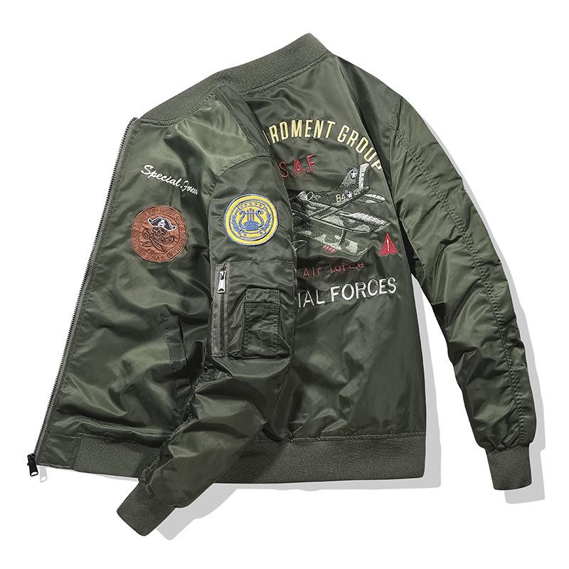 Embroidered Jacket with Cotton/thin Air Force Cotton Coat Ma1 Pilot Jacket Men's Flight Jacket