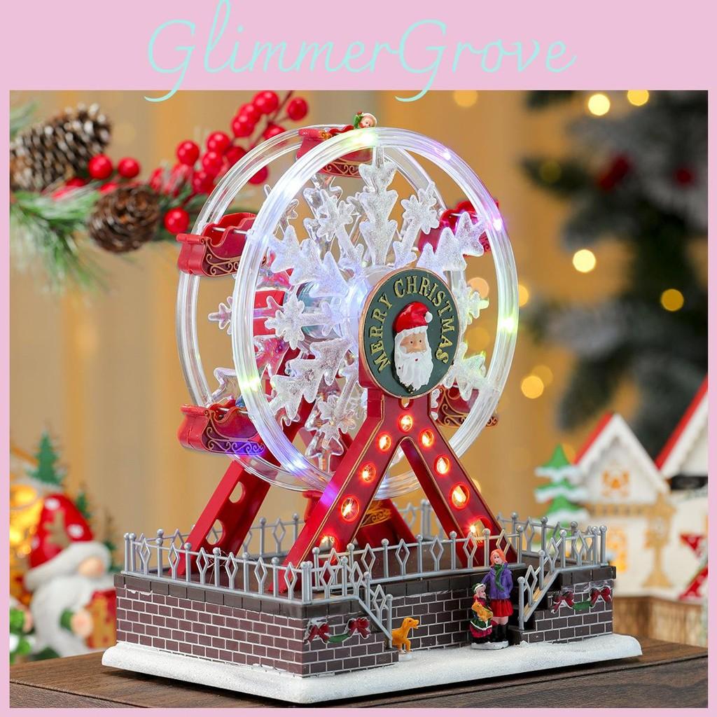 Santa Claus Themed Luminous Ferris Wheel Music Box For Decoration Christmas