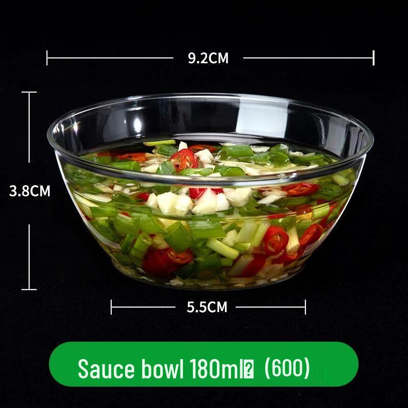 

JINGRX Disposable Crystal Plastic Bowls 180ml (600 Count)