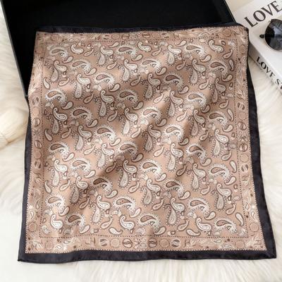 May Kaji Cashew Nut Square Scarf American Retro Men's Silk Scarf Buckle Scarf Men's Paisley Pattern Small Scarf Women