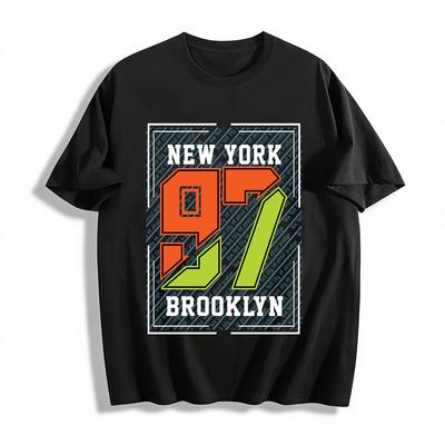 New York Brooklyn 91 Graphic Print Streetwear Casual T-Shirt Pure Cotton T-shirt