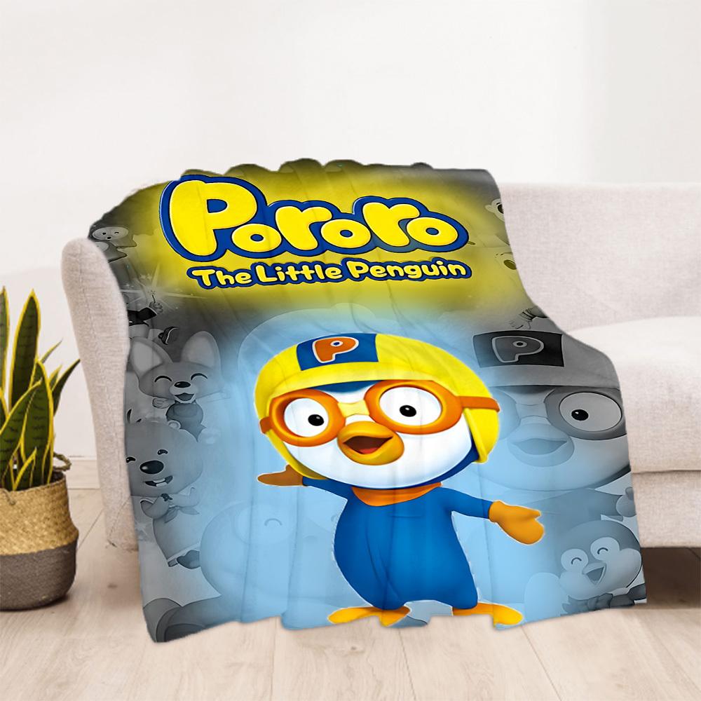 1pc Pororo Adventure Outdoor Blanket Lightweight Flannel, Soft & Warm, All Season Use for Sofa, Outdoor, Camping, Living Room, Office, Chair
