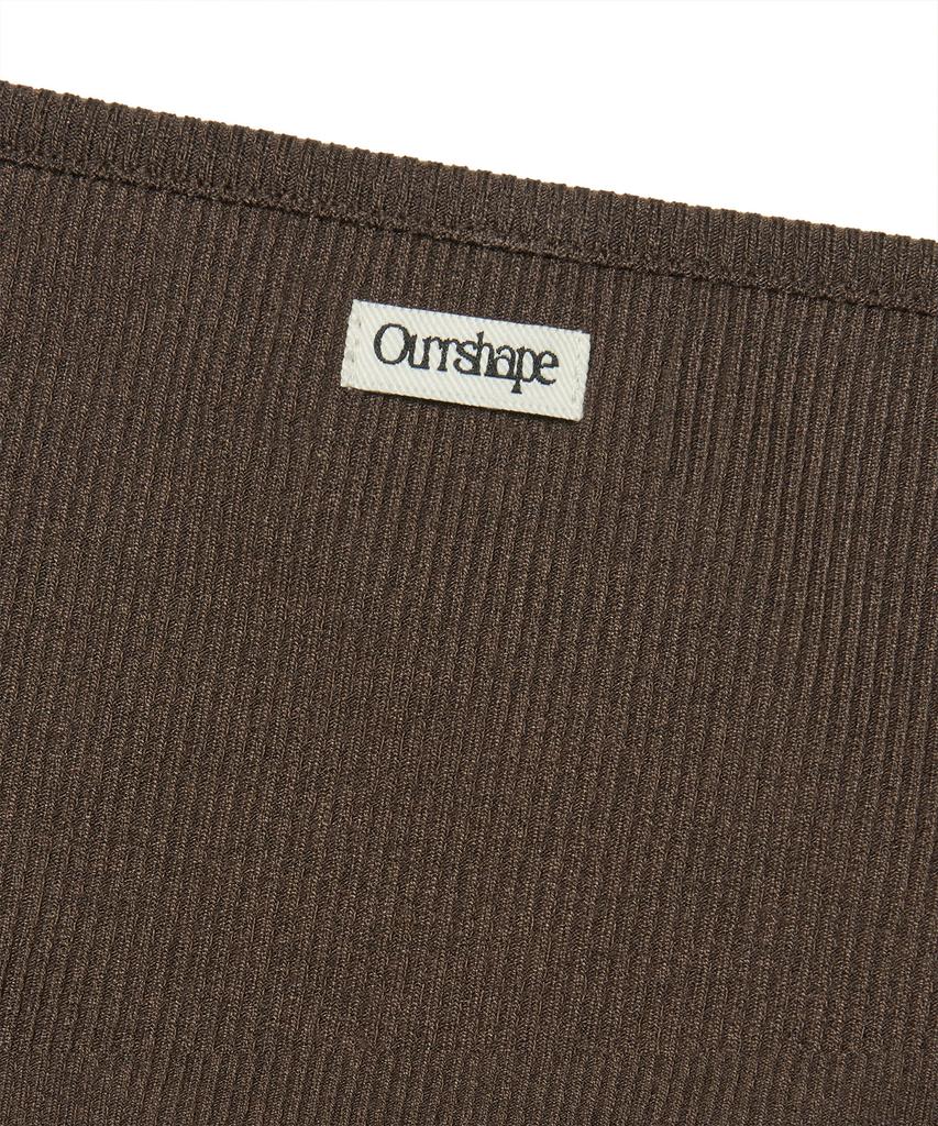 AWOSWEIB Slim Shape V Neck Longsleeve - Coffee Brown