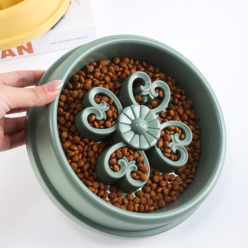 Cross-Border Pet Bowl: Anti-Choking Cat & Dog Slow Feeder with Lattice Design.