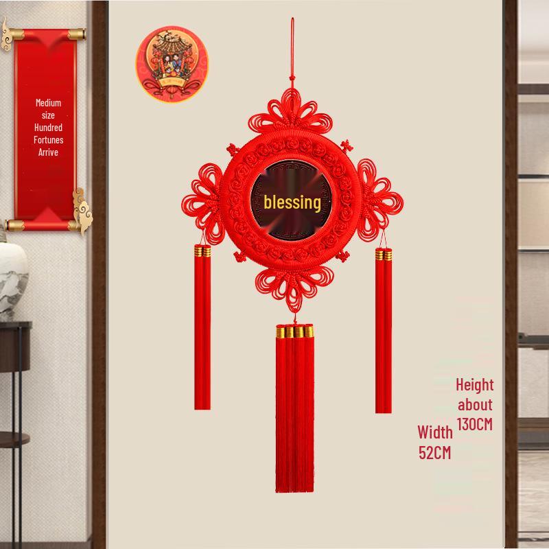 Large Chinese Knot Pendant - Fu Character Ornament for Living Room, Foyer & Entrance, New Year Decoration