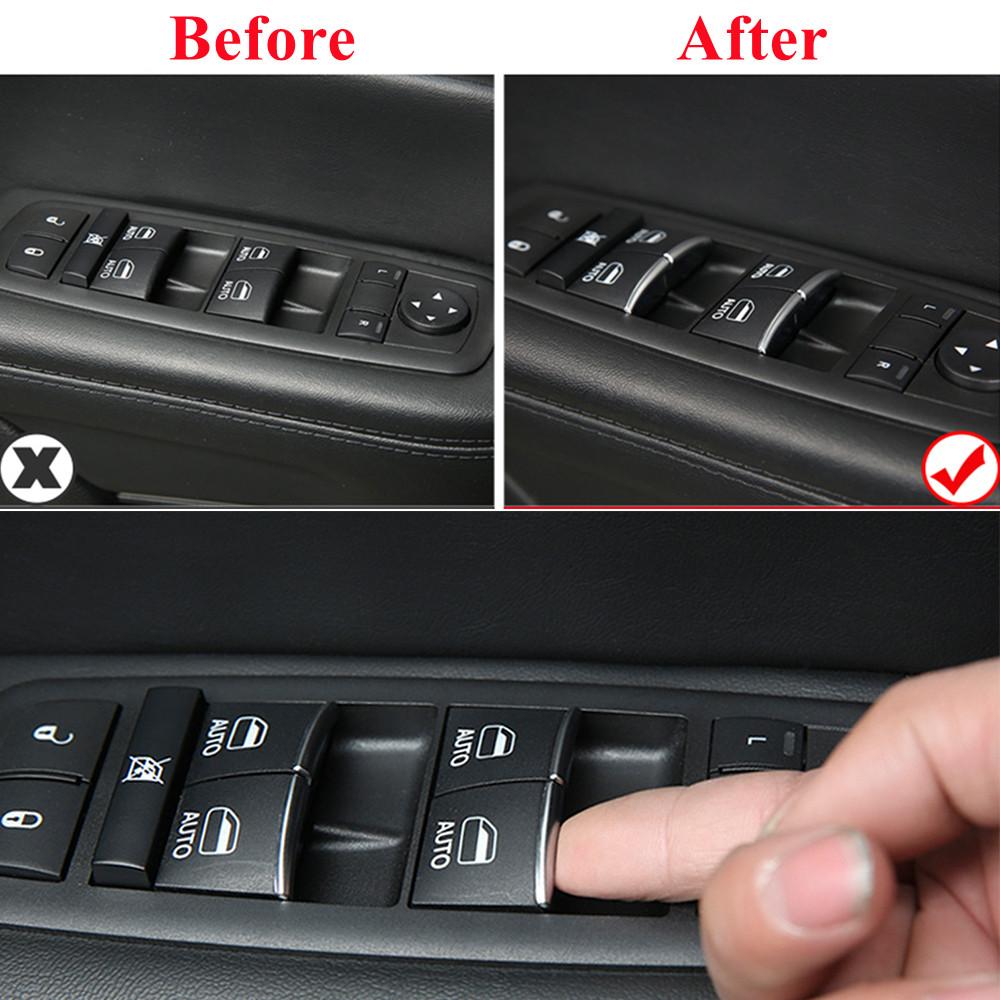 Car Door Window Lift Button Switch Decoration for Jeep Grand Cherokee 2011+ Cherokee 2014+ Grand Commander 2018+